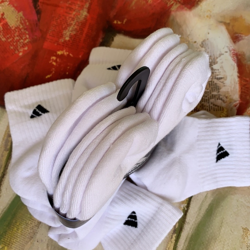ADIDAS MEN’S CUSHIONED 6 pair QUARTER SOCKS - Picture 8 of 16